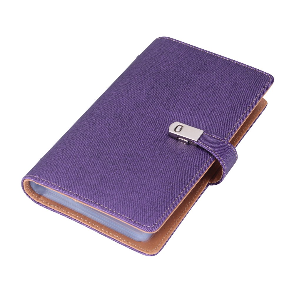 名刺ホルダー 240枚収納 《パープル》 名刺入れ カードホルダー カードケース ビジネス シンプル PUレザー 名刺ファイル 大容量[ゆうパケット発送、送料無...