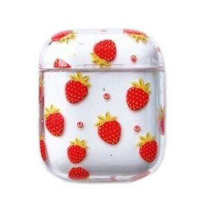 AirPods クリアケース 《いちご》 1/2世代 かわいい イヤホン 収納ケース 保護カバー 保護ケース[定形外郵便、送料無料、代引不可]
