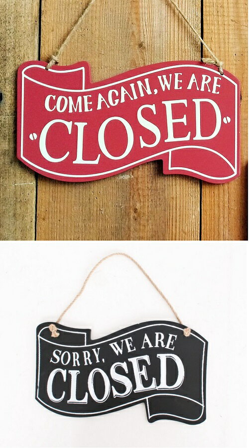 オープン クローズ OPEN&CLOSED サインプレート 《ブラック》 店看板 インテリア MY-190708[ゆうパケット発送、送料無料、代引不可]