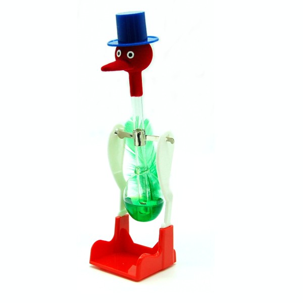 ドリンキングバード 水飲み鳥 《グリーン》 平和鳥 ハッピーバード 昭和 おもちゃ 知育玩具 科学玩具 DRINKING LUCKY BIRD
