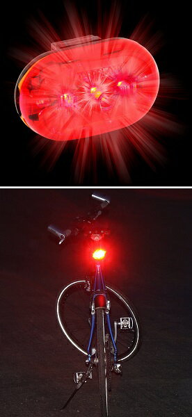 ウルトラスポーツ LED 自転車用テールライト 0.5ワット 専用ホルダー付き LEDライト5個の明るさ[定形外郵便、送料無料、代引不可] 3