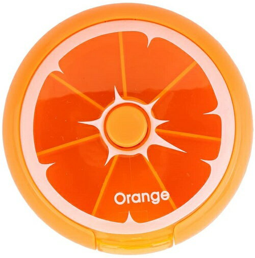 持ち運び ピルケース 《Orange オレンジ》 薬入れ 仕分け 携帯ケース 収納ケース[定形外郵便、送料無料、代引不可]