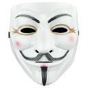 アイライン(ver) V for Vendetta ガイフォークス アノニマス 仮面マスク 《ホワイト》 仮装 コスプレ 定形外郵便 送料無料 代引不可