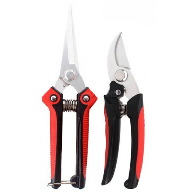 剪定鋏 芽切鋏 2本セット 園芸用はさみ 剪定ばさみ 芽切ばさみ 安全ロック付き ガーデニング 盆栽 ...