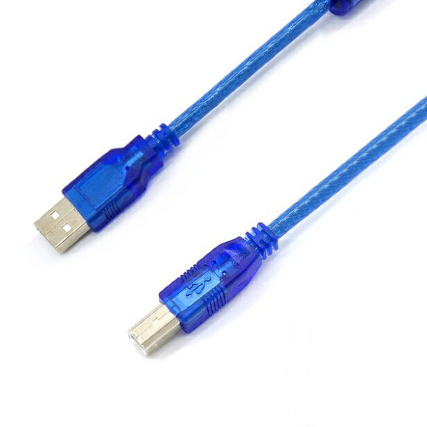 USB2.0ケーブル 1.5m タイプA(オス)-タイプB(オス) スケルトンブルー プリンターケーブル デジカメ