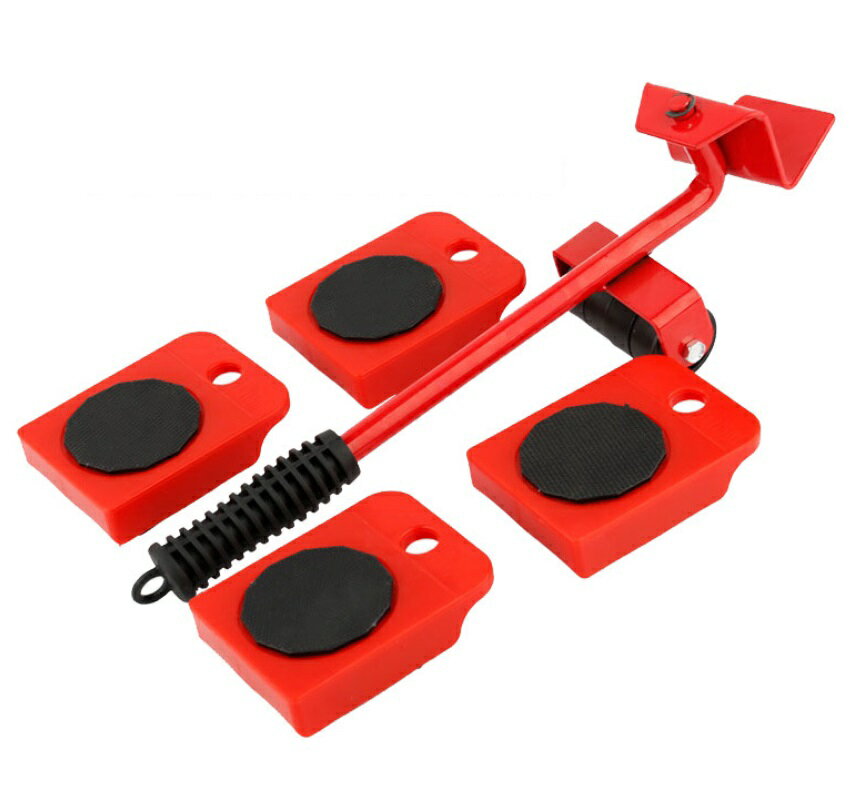 家具移動 簡易リフト 台車セット 《レッド》[送料無料(一部地域を除く)]