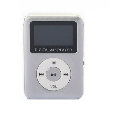 ミニ MP3プレーヤー 《シルバー》 小型 コンパクト microSDカード式 デジタルオーディオプレーヤー[定形外郵便、送料無料、代引不可]