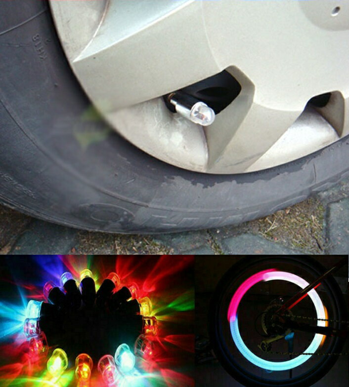 Ledライト タイヤバルブキャップ 2個入り カラフル 車 バイク 自転車 代引不可 別倉庫からの配送 定形外郵便 イルミネーション 送料無料 光る 点滅