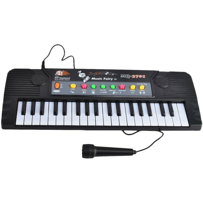 多機能 37鍵盤 マイク付き 電子キーボード 鍵盤ピアノ 24デモ 8リズム 3トーン 子供 玩具 おもちゃ 楽器[送料無料(一部地域を除く)]