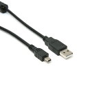 USB2.0ケーブル タイプAオス- ミニタイプBオス 《1.5m》 《ブラック》 A to miniB ミニB