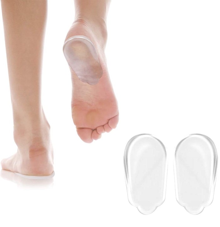X脚 O脚 シリコンパッド 左右セット 男性用 かかと用 シリコン サポーター 衝撃吸収 インソール[定形外郵便、送料無料、代引不可] m_insl