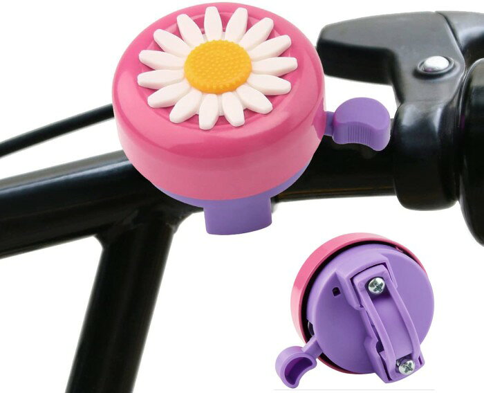 Hiro landの子供用 自転車 ベル 花柄 《ピンク》 子供 キッズ 女の子 男の子 可愛い かわいい サイクルベル[定形外郵便、送料無料、代引不可]｜アングル2