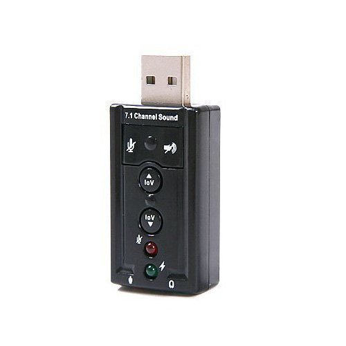 7.1ch USB 外部 サウンドカード オーディオ アダプター バスパワー ヘッドホンジャック マイクジャック