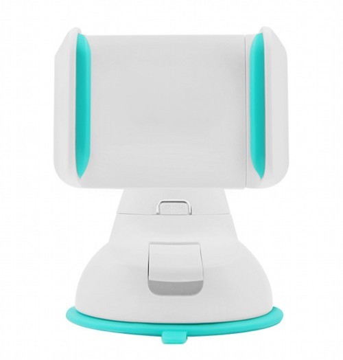 360度回転 吸盤式 車載 スマホホルダー 《ホワイトブルー》 強力吸盤 スマホスタンド[送料無料(一部地..