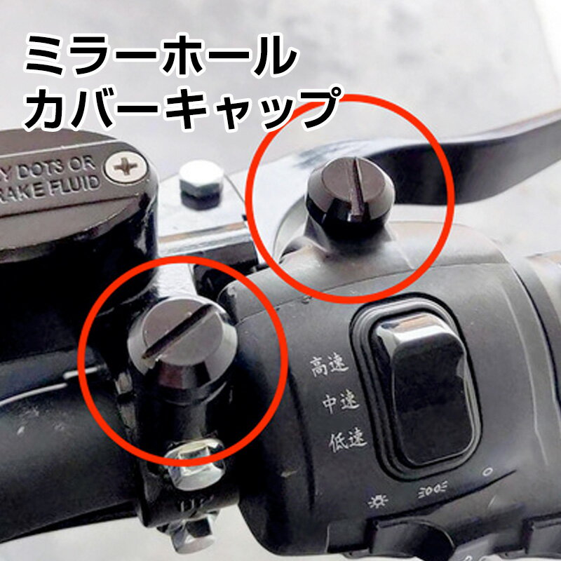 商品説明サイドミラーなどを取り外したネジ穴を埋めるミラーホールカバーキャップ。M10正ネジのミラーが取り付けられている様々な車種で使用可能です。耐久性のあるアルミ合金素材でドレスアップにもなります。【注意事項】※ご購入前に取り付け箇所が正ネジまたは逆ネジかを確認してください。※輸入品の為、日本語の取扱説明書は付属しておりません。※一部の仕様やデザインは予告なく変更になる場合がございます。&nbsp;商品仕様 セット数 2個セット カラー ブラック サイズ 15×15mm ネジ規格 M10×1.25(正ネジ) 材質アルミ合金重量約8g（ペア）対応車種オートバイのバッテリー車&nbsp;保証について■メーカー保証なし記載の注意事項を除く初期不良品の場合のみ、商品到着から1週間以内のみ対応いたします。ご到着後はお早めに商品状態をご確認ください。&nbsp;注意事項●こちらの商品は、新品です。●モニター環境により、実際のカラーと異なって見える場合がございます。 ※商品の発送は定形外郵便での発送となります。（代引支払は不可、荷物の追跡不可）※この商品は運送便の都合上、化粧箱を外して簡易包装で発送する場合がございます。プレゼント用にご購入される場合はご注意願います。＜定形外郵便に関する注意事項＞ 　　・ 定形外郵便に関しては基本的にポストに投函する為、 配達時に何らかのトラブル等が有り、万一、購入された商品が配送事故・紛失・破損等によりお手元に届かない場合でも弊社は責任を負いかねますので予めご了承下さい。（配送中の事故等は、免責とさせて頂きます。） 　　・ 定形外郵便に関しては代金引換払い及び時間指定サービスはご利用頂けません。 　　・ 通常便と比べると到着までに時間がかかります。 　　・ 伝票番号による荷物の追跡を行うことはできません。