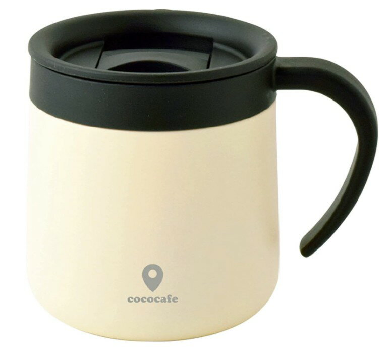 Rakuten - カクセー(Kakusee) ココカフェ 蓋付き 真空 二重 マグカップ 300ml ホワイト コーヒーカップ CC-20[送料無料(一部地域を除く)]