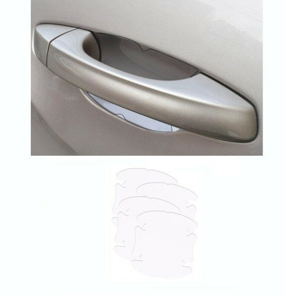 車用ドアノブ保護シート 4枚セット 傷 指紋防止[定形外郵便、送料無料、代引不可]