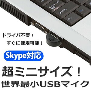 世界最小 USBマイク PC Mac用 USBマイク 超小型 超ミニ オンラインチャット スカイプ Skype[定形外郵便、送料無料、代引不可]