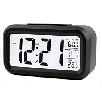 LED 目覚まし時計 モダクロZ 《ブラック》 光センサー バックライト 温度 おしゃれ シンプル[ ...