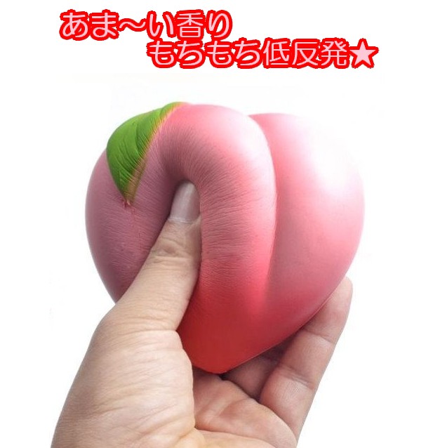 もちもち スクイーズ 桃 香り付き ビッグサイズ 10cm もも ピーチ 低反発 BIG[面白][玩具][定形外郵便、送料無料、代引不可] hiroland-10001034 Hiro land サンプル画像2