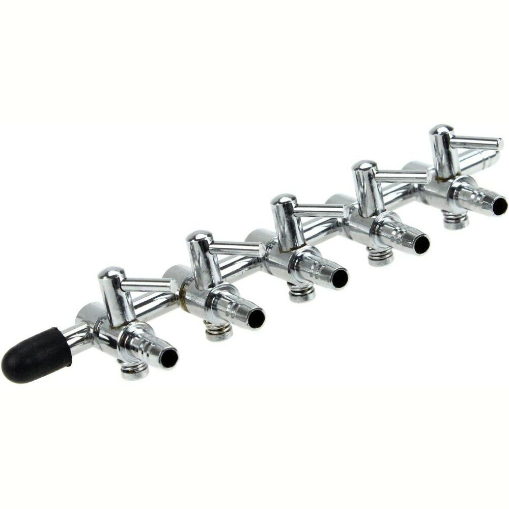 エアーコック 5分岐 連結 コック 分岐管 エアチューブ エア調整 調節 分配管 エアーポンプ エアーチュ..