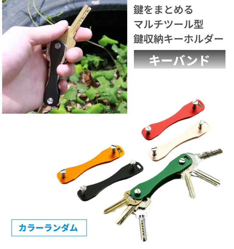 鍵収納 マルチツール型 鍵をまとめる キーバンド スマートキーケース カラーランダム 鍵収納 鍵入れ キーホルダー[定形外郵便、送料無料、代引不可]