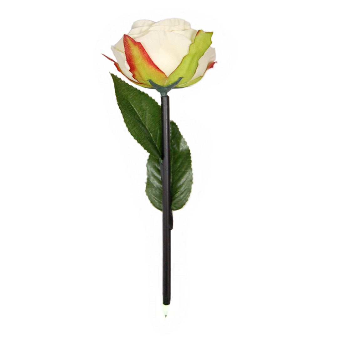 薔薇 ボールペン 《ホワイト》 ギフト プレゼント 女性向け おしゃれ 造花風 ローズペン かわいい 文房..