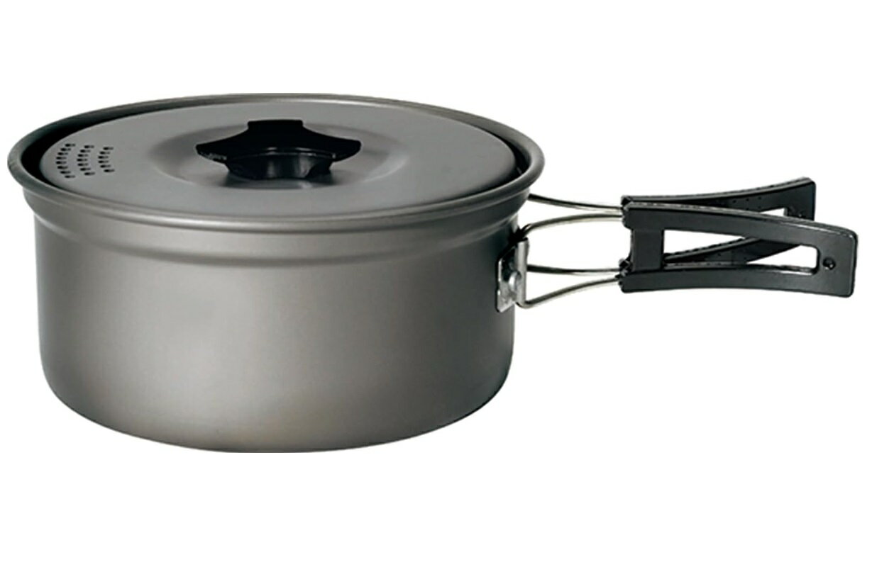 Sauce Pans - カクセー ポータブル キャンピング 湯切り 片手鍋 16cm 直火専用 GoGoキャンプメシ メッシュポーチ付き GO-06[送料無料(一部地域を除く)]