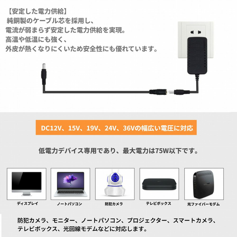 DC��Ĺ�����֥� 3m ����5.5�����2.1mm DC AC ��Ĺ������ ���ȥ���� �ƻ륫���[�����͹�ء�����̵��������Բ�]