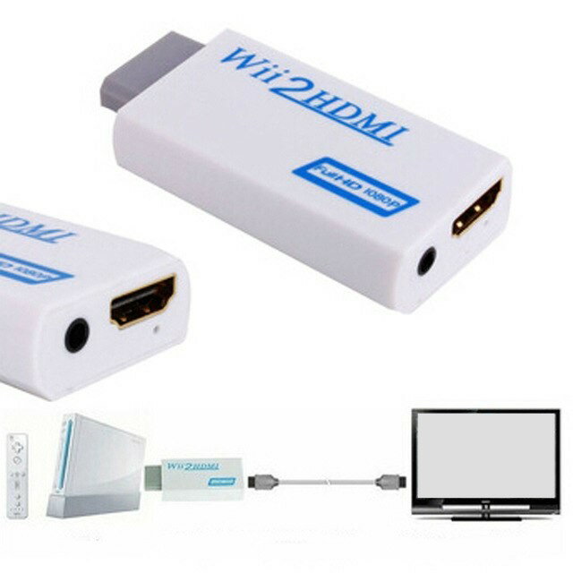 Wii to HDMI コンバーター WiiをHDMIテレビに接続 変換アダプター[ゲーム][定形外郵便、送料無料、代引不可]