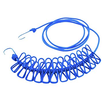 クリップ付き 物干しロープ 最長3.6m カラーランダム キャンプ[ゆうパケット発送、送料無料、代引不可]