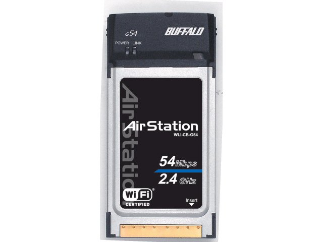 【中古品】 BUFFALO 無線LANカード WLI-CB-G54 AirStation 2.4GHz 54Mbps 商　品　説　明 こちらの商品は中古品です。無線LANカードのみを簡易包装にて発送いたします。多少のキズやよごれ等ございます。予めご理解ご了承の上、お買い求めください。 次世代高速無線LAN IEEE802.11g対応 2.4GHz・54Mbps無線LAN登場。 802.11bにもシームレスに接続できます。 802.1x/EAP認証サプリカントソフト「AirSupplicant」標準添付。 インテリジェントアクセスポイント「WLM2-L11G」内蔵の無線LANカードを「WLI-CB-G54」と交換することにより、IEEE802.11gへアップグレード可能です。 高速2.4GHz/54Mbps(IEEE802.11g)も2.4GHz/11Mbps(IEEE802.11b)も通信可能、既存の11Mbps無線LANを生かしつつ、54Mbps無線LANへ拡張できる。 幅広いOS、WindowsXP / Me / 2000 / 98SEに対応。 802.1X/EAP認証サプリカントソフト「AirSupplicant」標準添付。IEEE802.1X/EAP(MD5/TLS/TTLS/PEAP)、AES、WPA対応。受信状態をさらに向上させるオプションアンテナ「WLE-DA」「WLE-NDR」対応。 高速なネットワークを必要とする動画再生や大容量データ送受信時等に最適。 2.4GHz帯小電力データ通信システムで免許不要、屋外でも使用可能。アクセスポイントを使用しないPeer to Peer通信(無線LANパソコン間通信)にも対応。内蔵ダイバシティアンテナの採用で、優れた通信品質を確保。 無線の接続状態をタスクバーに常に表示、一目で通信状態の確認が可能。 無線LAN簡単設定システム「AOSSTM」対応。 商　品　仕　様 インターフェース CardBus 規格 IEEE802.11g/IEEE802.11b(無線LAN標準互換プロトコル)準拠 ARIB STD-T66(2.4GHz帯小電力データ通信システム規格) 伝送方式 直接拡散型スペクトラム拡散(DS-SS方式)、 直交周波数分割多重変調(OFDM方式)、単信(半二重) 周波数範囲 2、412〜2、472MHz(13ch) データ転送速度(規格値) 6 / 9 / 12 / 18 / 24 / 36 / 48 / 54Mbps(IEEE802.11g) 1 / 2 / 5.5 / 11Mbps(IEEE802.11b) アクセス方式 インフラストラクチャモード、無線LANパソコン間通信(Wi-Fi) アンテナ ダイバシティ方式(内蔵) セキュリティ 128(104)/64(40)bit WEP、IEEE802.1X/EAP、WPA-PSK(TKIP、AES) 電源電圧 3.3V(パソコンより給電) 消費電力 最大2、200mW 消費電流 最大600mA 外形寸法 W54×H6.5×D111mm(突起部含む) W54×H5×D111mm(突起部含まず) 重量 36g 動作環境 温度0〜55℃、湿度20〜80％(結露なきこと) 保　証　に　つ　い　て この商品には、メーカー保証がございません。初期不良品の場合のみ、商品到着から1週間以内であれば弊社で対応いたしますので、ご連絡ください。 注　意　事　項 ●こちらの商品は、中古品です。 ●モニター環境により、実際のカラーと異なって見える場合がございます。　 ※商品の発送は定形外郵便での発送となります。（代引支払は不可、荷物の追跡不可）※この商品は運送便の都合上、化粧箱を外して簡易包装で発送する場合がございます。プレゼント用にご購入される場合はご注意願います。＜定形外郵便に関する注意事項＞ 　　・ 定形外郵便に関しては基本的にポストに投函する為、 配達時に何らかのトラブル等が有り、万一、購入された商品が配送事故・紛失・破損等によりお手元に届かない場合でも弊社は責任を負いかねますので予めご了承下さい。（配送中の事故等は、免責とさせて頂きます。） 　　・ 定形外郵便に関しては代金引換払い及び時間指定サービスはご利用頂けません。 　　・ 通常便と比べると到着までに時間がかかります。 　　・ 伝票番号による荷物の追跡を行うことはできません。