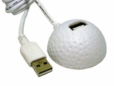 [中古品]ゴルフボール型 USB延長スタンド 《ホワイト》 おもしろ デザイン USB 延長ケーブル[その他PC]【中古】[定形外郵便 送料無料 代引不可]