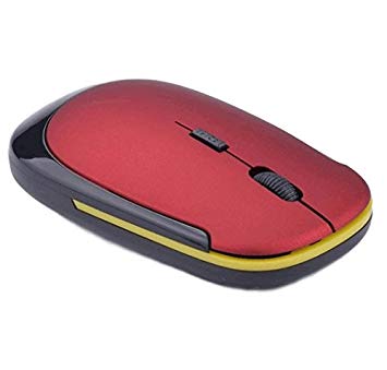 マウス 超薄型 軽量 ワイヤレスマウス 《レッド》 USB 光学式 3ボタン 2.4G コンパクト マウス[その他PC][定形外郵便、送料無料、代引不可] MOU_S