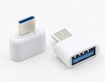 OTG対応 USB-A to USB Type-C 変換アダプター 《ホワイト》[定形外郵便、送料無料、代引不可]