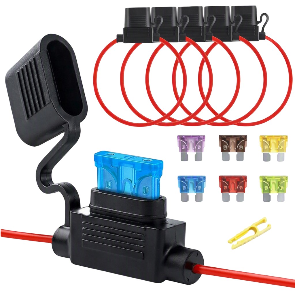 インラインヒューズホルダーセット 商品説明 【セット内容】 ヒューズホルダー5個、ヒューズプーラー1個に加え、ミディアムブレードヒューズ6種（3A／5A／7.5A／10A／15A／20A）を同梱した便利なセットです。 【対応規格・仕様】 ATO／ATC規格のミディアムブレードヒューズに対応。最大電圧32V、最大電流20Aまで使用可能です。 【高品質・保護性能】 16AWGワイヤーを採用した高品質ヒューズホルダーで、車やトラックなどの電装品をしっかり保護します。防水リップ付きで、水や飛沫から電気接続部を守ります。 【使いやすさ・性能】 取り付けが簡単で、エネルギー効率にも優れています。安定した電力供給を実現し、安心してご使用いただけます。 ※輸入品の為、取扱説明書は付属しておりません。 ※一部の仕様やデザインは予告なく変更になる場合がございます。 商品仕様 セット内容 ヒューズホルダー5個、ヒューズプーラー1個、ミディアムブレードヒューズ6個 最大動作電圧 32V ケーブルタイプ 16AWG 保証について ■メーカー保証なし 記載の注意事項を除く初期不良品の場合のみ、商品到着から1週間以内のみ対応いたします。 ご到着後はお早めに商品状態をご確認ください。 注意事項 ●こちらの商品は、新品です。 ●モニター環境により、実際のカラーと異なって見える場合がございます。 ※この商品は送料無料です。商品の発送はゆうパケットでの発送となります。（代引支払はできません）※この商品は運送便の都合上、化粧箱を外して簡易包装で発送する場合がございます。プレゼント用にご購入される場合はご注意願います。＜ゆうパケットに関する注意事項＞ 　　・ ゆうパケットに関しては基本的にポストに投函する為、 配達時に何らかのトラブル等が有り、万一、購入された商品が配送事故・紛失・破損等によりお手元に届かない場合でも弊社は責任を負いかねますので予めご了承下さい。（配送中の事故等は、免責とさせて頂きます。） 　　・ ゆうパケットに関しては代金引換払い及び時間指定サービスはご利用頂けません。