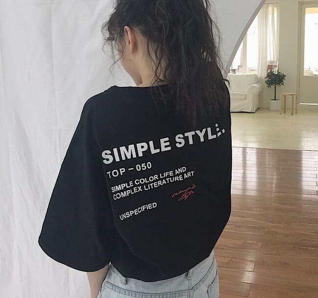 Rakuten - ロゴTシャツ 大きいサイズ 中学生 高校生 学生 韓国 ファッション レディース Tシャツ バックロゴ カットソー トップス 半袖 カジュアル ストリート 春 夏 秋 10代 20代 おしゃれ かわいい