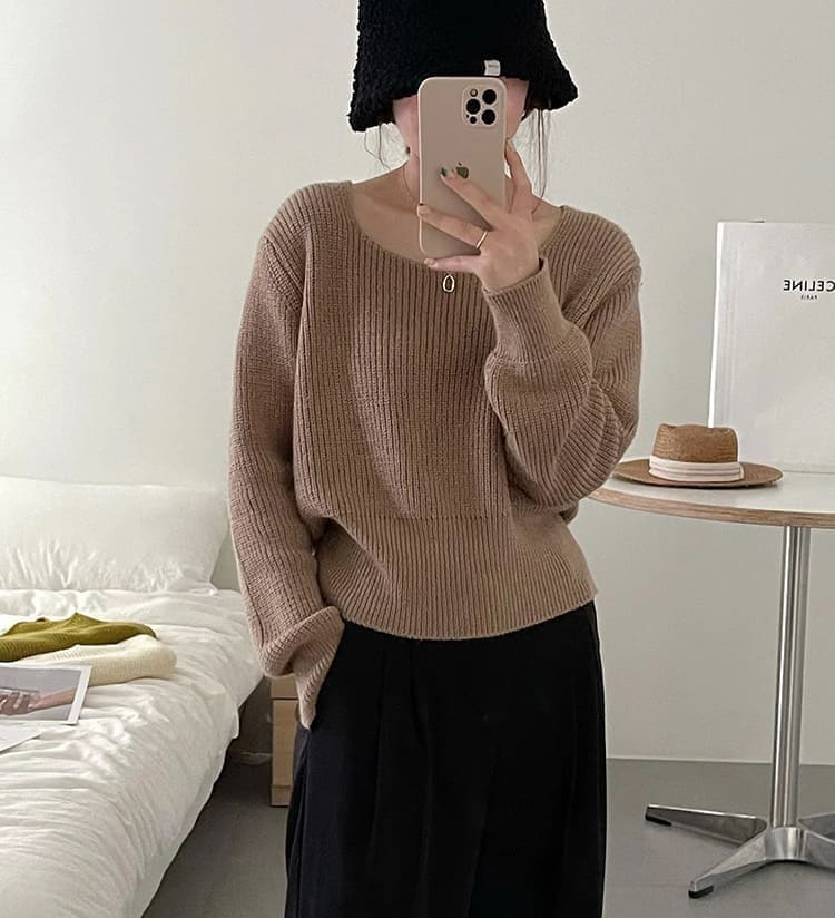 樂天商城 - ニット トップス セーター 上品 長袖 アウター 韓国 ファッション 10代 20代 30代 40代 エレガント ショート丈 ドルマン プルオーバー ラウンドネック ゆったり シンプル きれいめ カジュアル 可愛い 女子会 お洒落 秋冬 レディース 大人