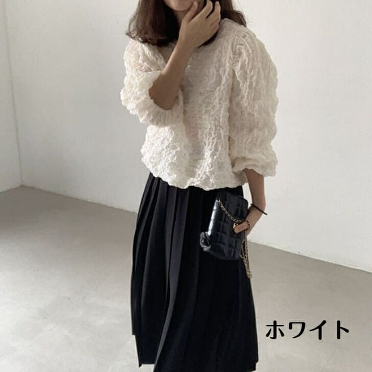 レディース レース シャツ ブラウス チュニック 20代 30代 40代 50代 春 秋 トップス ブラック ホワイト ベージュ 綺麗 上品 フォーマル お出掛け 通勤 ファッション かわいい 韓国 シック シンプル ワイルドラウンドネック プルオーバー ゆるい しわ デザイン バブル