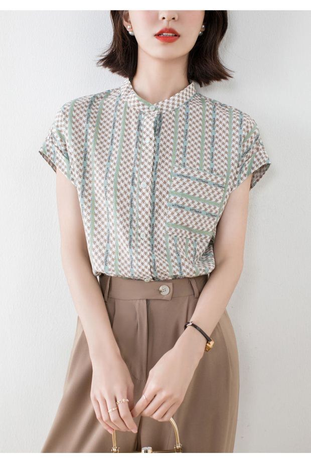 大人っぽい トップス ファッション カジュアル オフィス 半袖 シャツ 10代 20代 30代 40代 春 夏 秋 韓国 綺麗 上品 M L XL XXL エレガント 通勤 おしゃれ モダン(4.0)