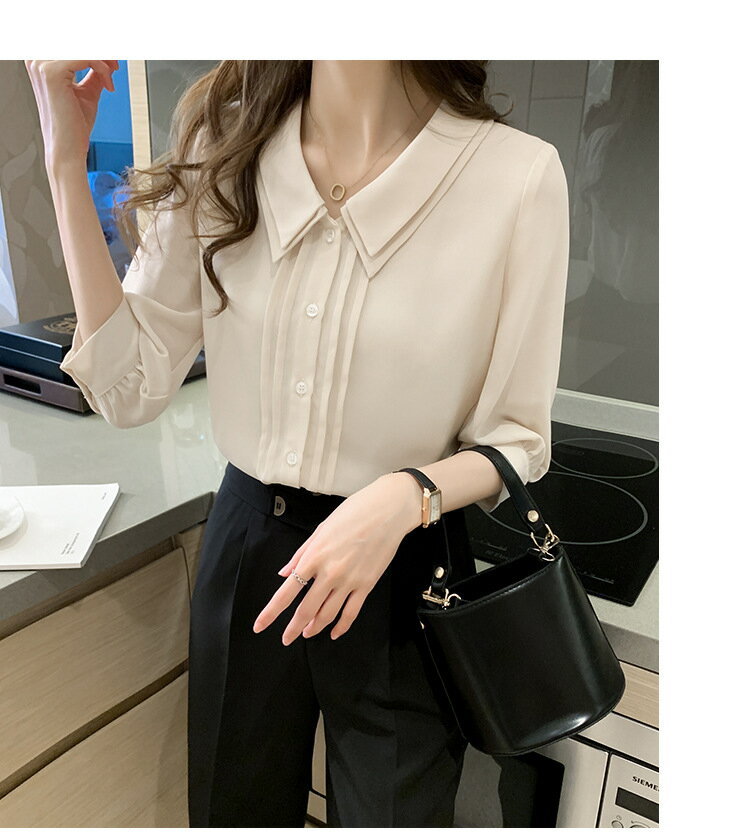 Rakuten - 春 秋 レディース 綺麗め かわいい 韓国 カットソー 長袖 細見せ 仕事 フォーマル トップス 20代 30代 40代 セクシー エレガント モデル オフホワイト