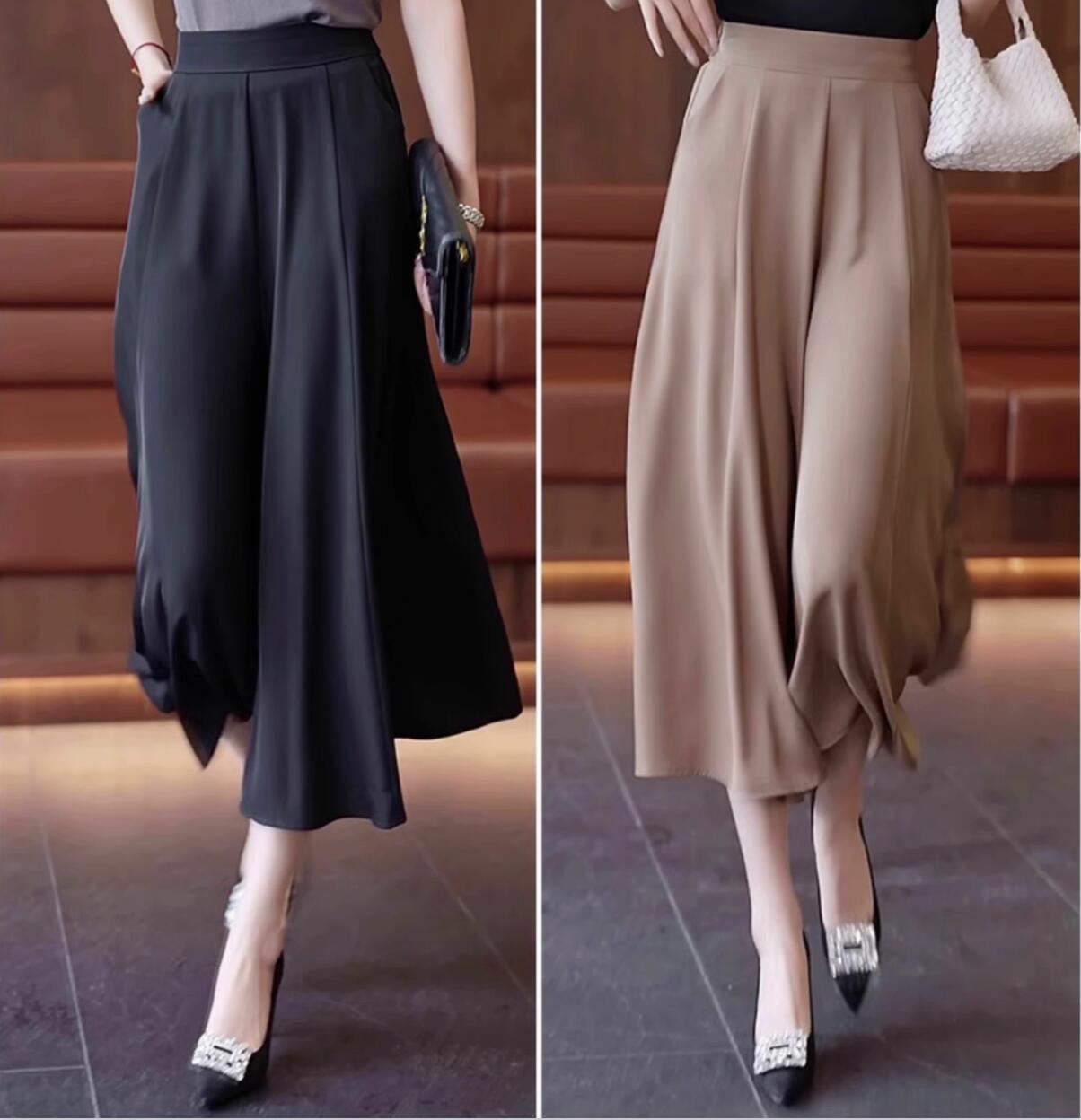 Rakuten - 選べる2カラー 柔らか シンプル フレア レディース フォーマル ビジネス ふんわり おしゃれ 通勤 通学 10代 20代 30代 40代 無地 オフィス カジュアル 韓国 きれいめ 大き目サイズ エレガント ブラック ベージュ