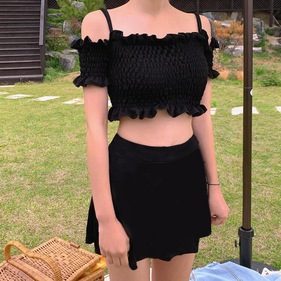 水着 体型カバー タンキニ ビキニ 2点セット 中学生 高校生 レディース 韓国 セク...