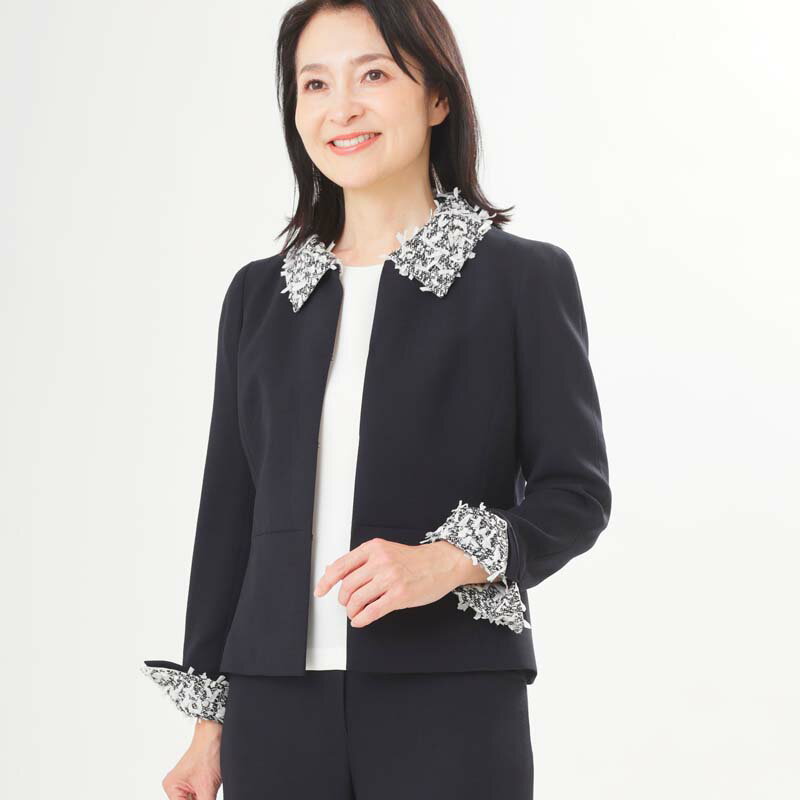 襟 カフス つけ襟 つけカフス ツイード リボン セレモニー ブラック フォーマル 白 ホワイト レディース 七五三 礼服 フォーマル ママ おしゃれ 高級 結...