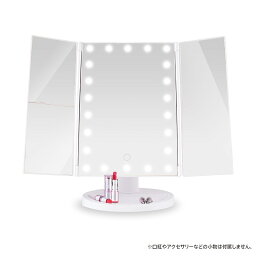 LED女優ミラー 大 鏡 ライト付き 卓上ミラー 化粧鏡ドレッサー 三面鏡 ED ライト付き コンパクトミラー 卓上ミラー LEDミラー 鏡 LEDメイクアップミラー アクトレス
