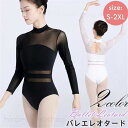 バレエレオタード レディース 大人用 バレエ衣装 練習衣装 パッド取外し可能 メッシュ 長袖 ダンス レオタード レッスン着 ジ