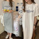 ワンピース レディース tシャツ チュニック 半袖 5分袖 ロング丈 プリント マキシ トップス シンプル シンプル 大人 無地