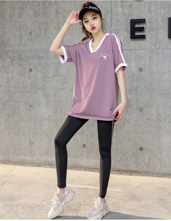 【超目玉商品】新作 レディーススポーツウェア 4点セットヨガ スポーツブラ+ Tシャツ +パンツ +レギンス ジャージ 大きいサイズ スポーツウェア 吸汗 速乾 ランニング トレーニング フィットネス ジム ウォーキング ジョギング ダンス スポーツジム 伸縮性 通気性