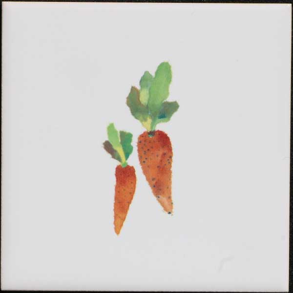 100角絵タイル　人参　F-0361