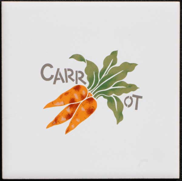 100角絵タイル　ニンジン　F-277